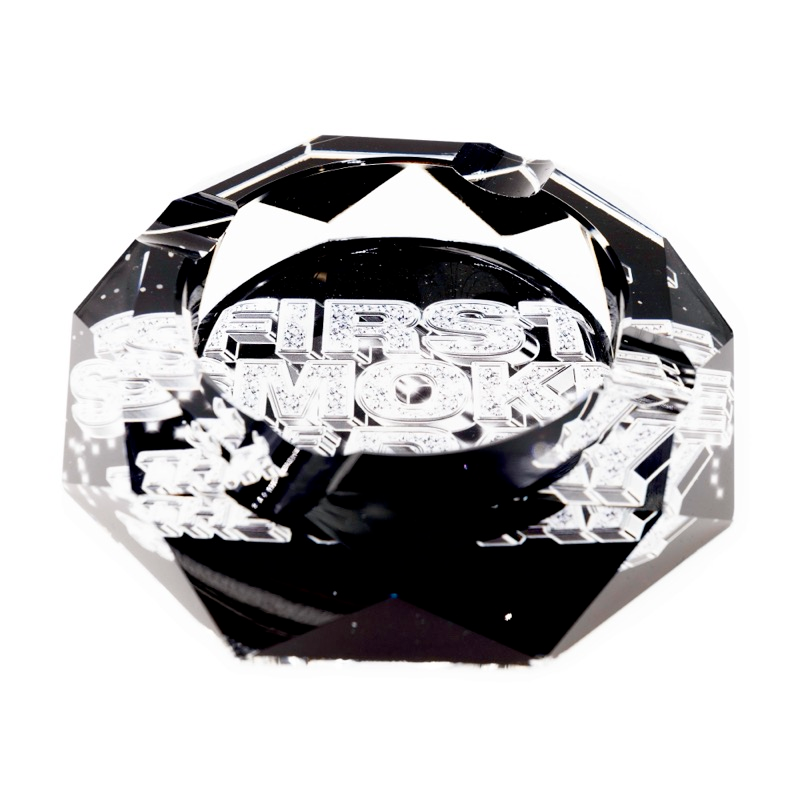 Diamond GEM Cut Glass Ashtray