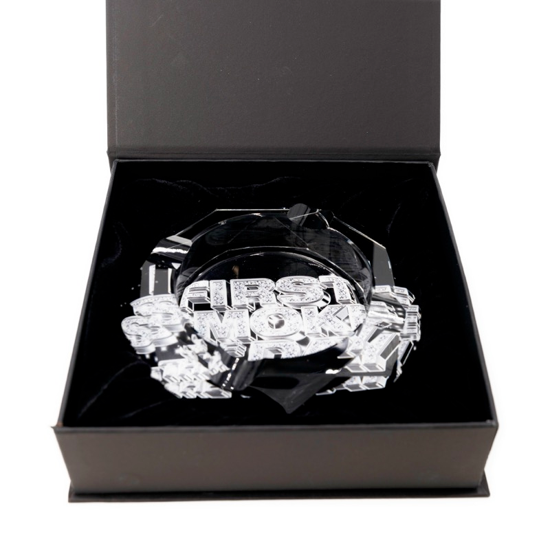 Diamond GEM Cut Glass Ashtray